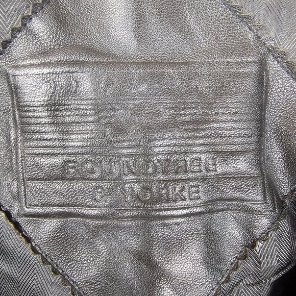 Roundtree & Yorke Black Lambskin Leather Blazer Jacket L Grunge Goth Mob Classic - Picture 3 of 12